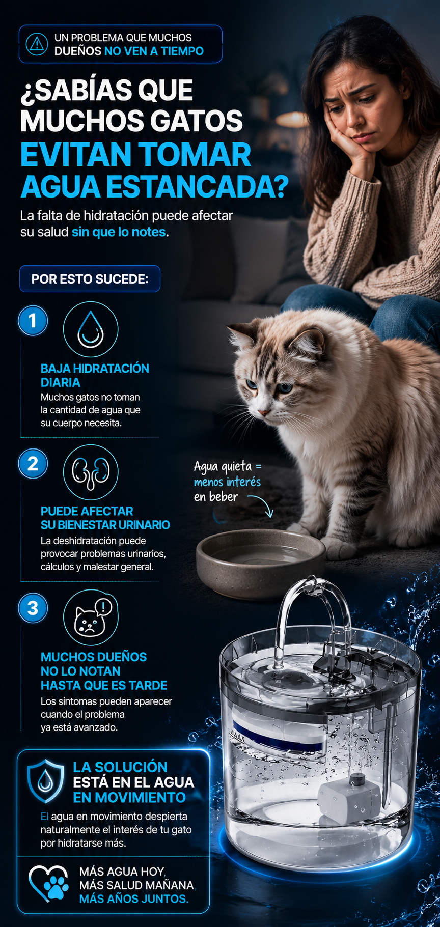 Bebedero Fuente Agua Automatico Gato